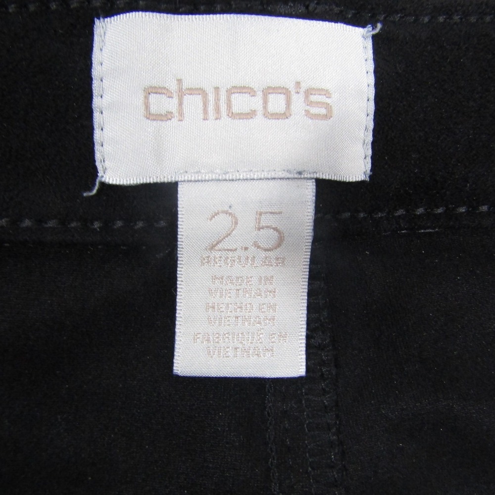 Chico's Pants Womens 2.5 Black Microfiber Straight Leg Stretch Dress Career - Picture 2 of 8